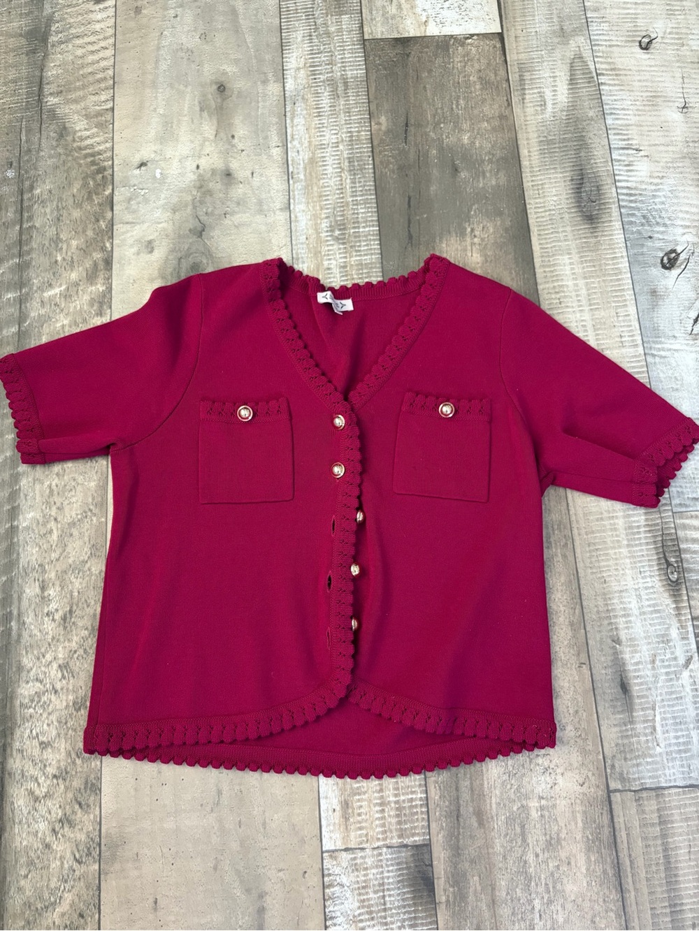 Nanette Lepore Raspberry Cropped Knit Top